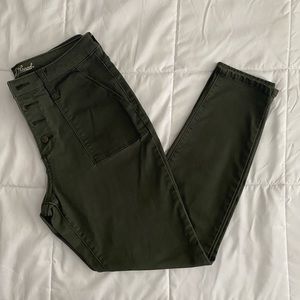 Universal Thread dark olive green high rise skinny jeans